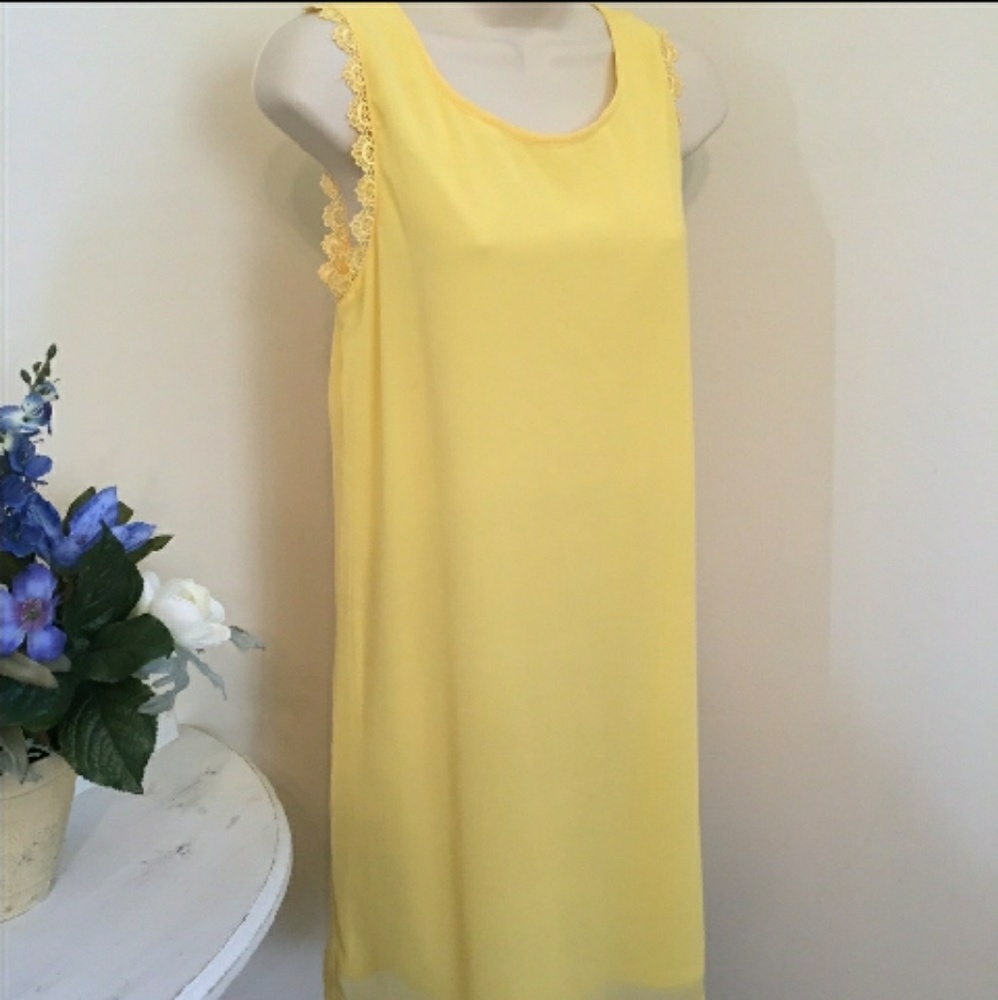 Marcelle yellow chiffon dress